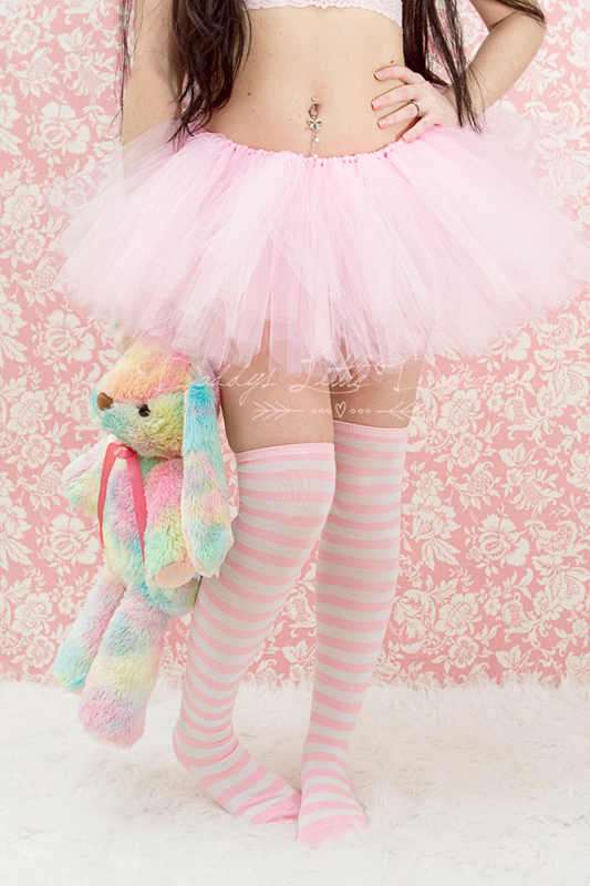 Cute DDLG Sexy Pink DADDY'S GIRL Lolita Stripe Tall Over Knee Thigh High Socks&nbsp; for Cosplay, Kawaii bdsm, Femdom, abdl.