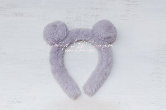 Gray Fur Teddy Bear Ears Headband