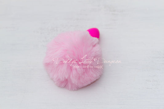 Cute pink DDLG butt plug bunny rabbit tail for anal, BDSM sex toys, Kawaii cosplay, Femdom sissy plug, petplay and pet play.