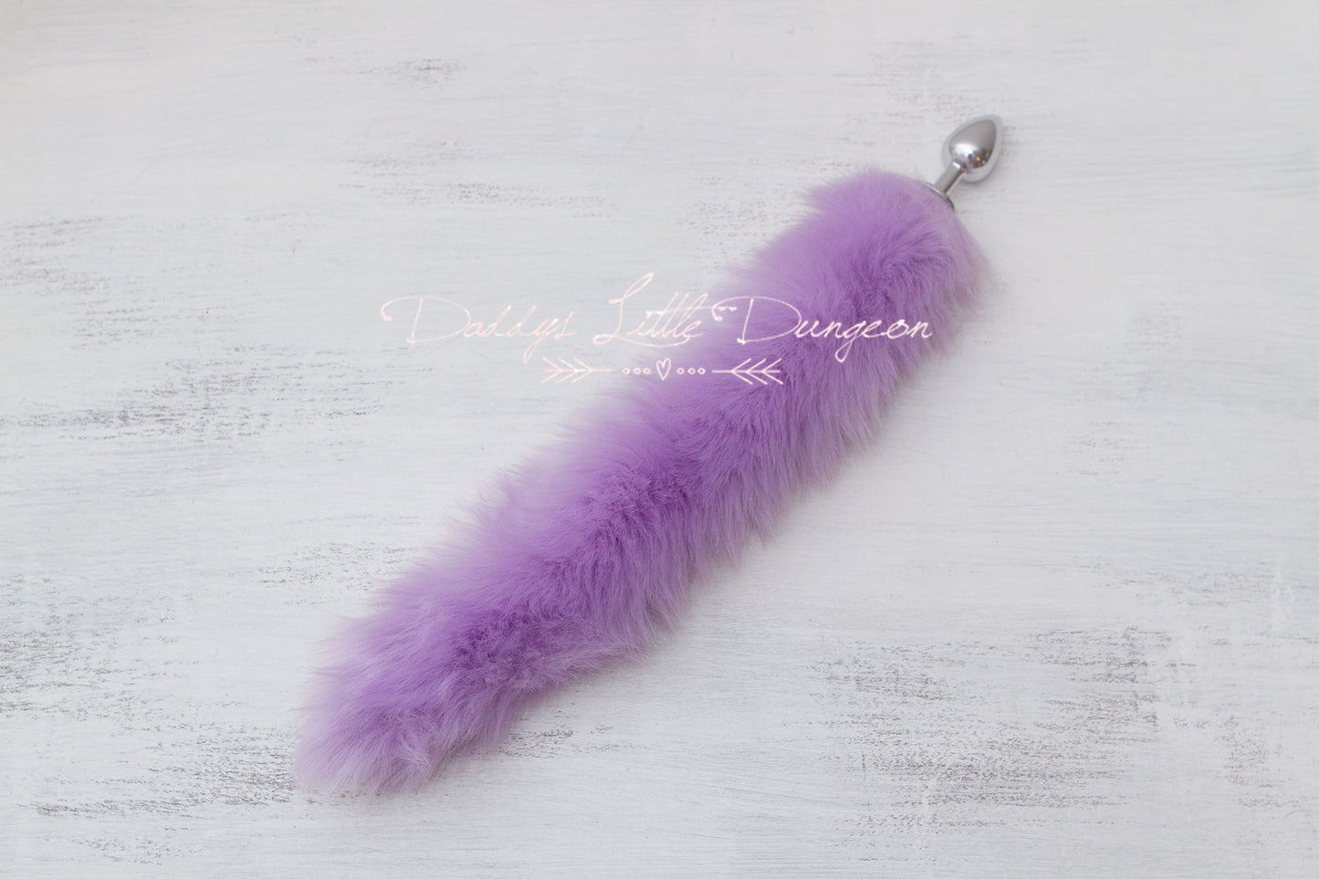 Gorgeous super soft, fluffy and bushy purple fur stainless butt / anal plug kitten or fox tail for DDLG, pet play and BDSM bondage play.