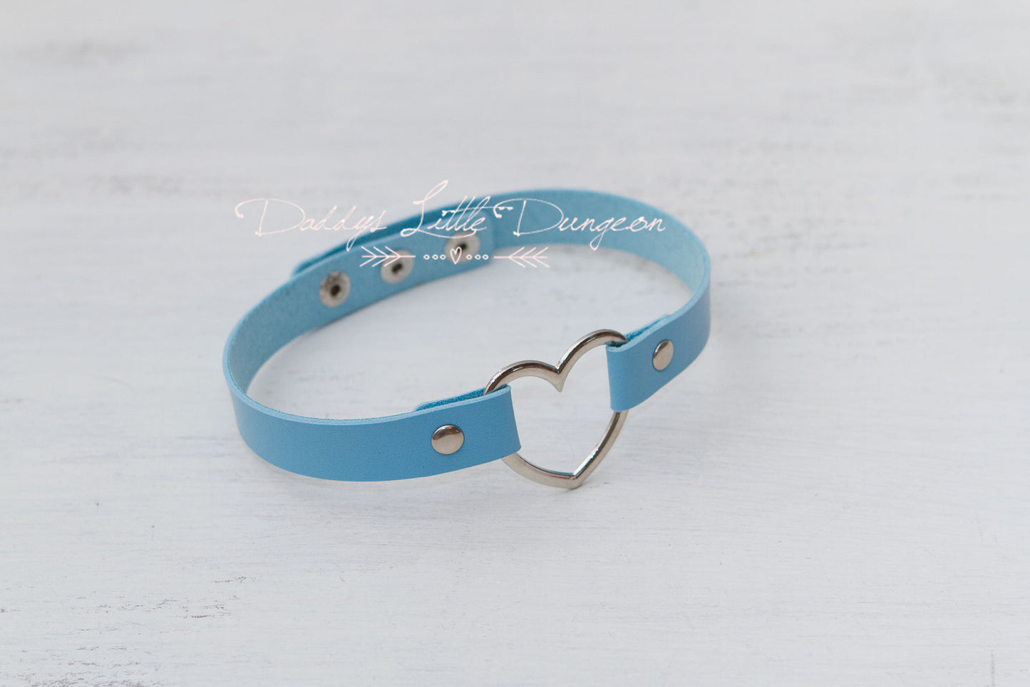 Blue Heart Bondage Collar