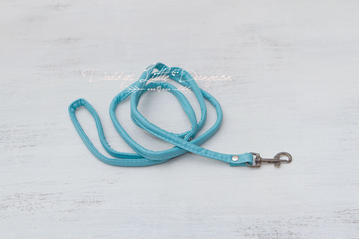 Blue Heart Bondage Collar & Leash Set