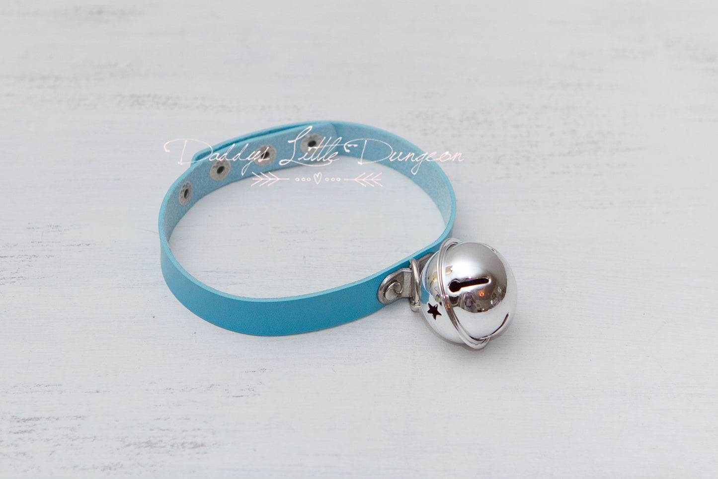 Blue Huge Bell Bondage Collar