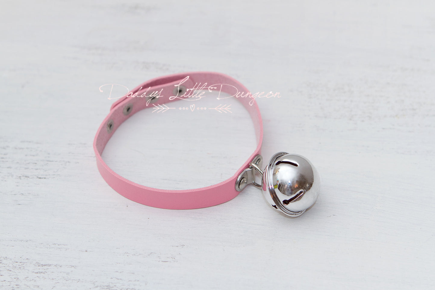 Pink Huge Bell Bondage Collar