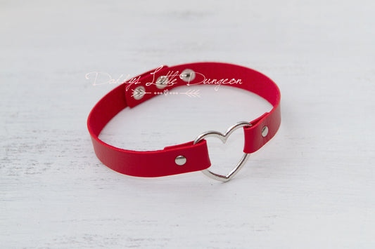 Red Heart Bondage Collar