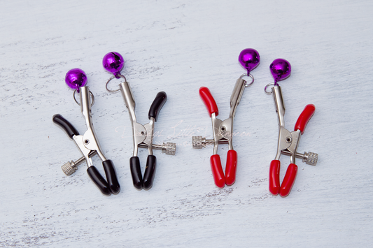 Red & Purple Bell Bondage Nipple Clamps