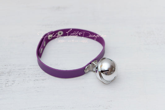 Purple Huge Bell Bondage Collar