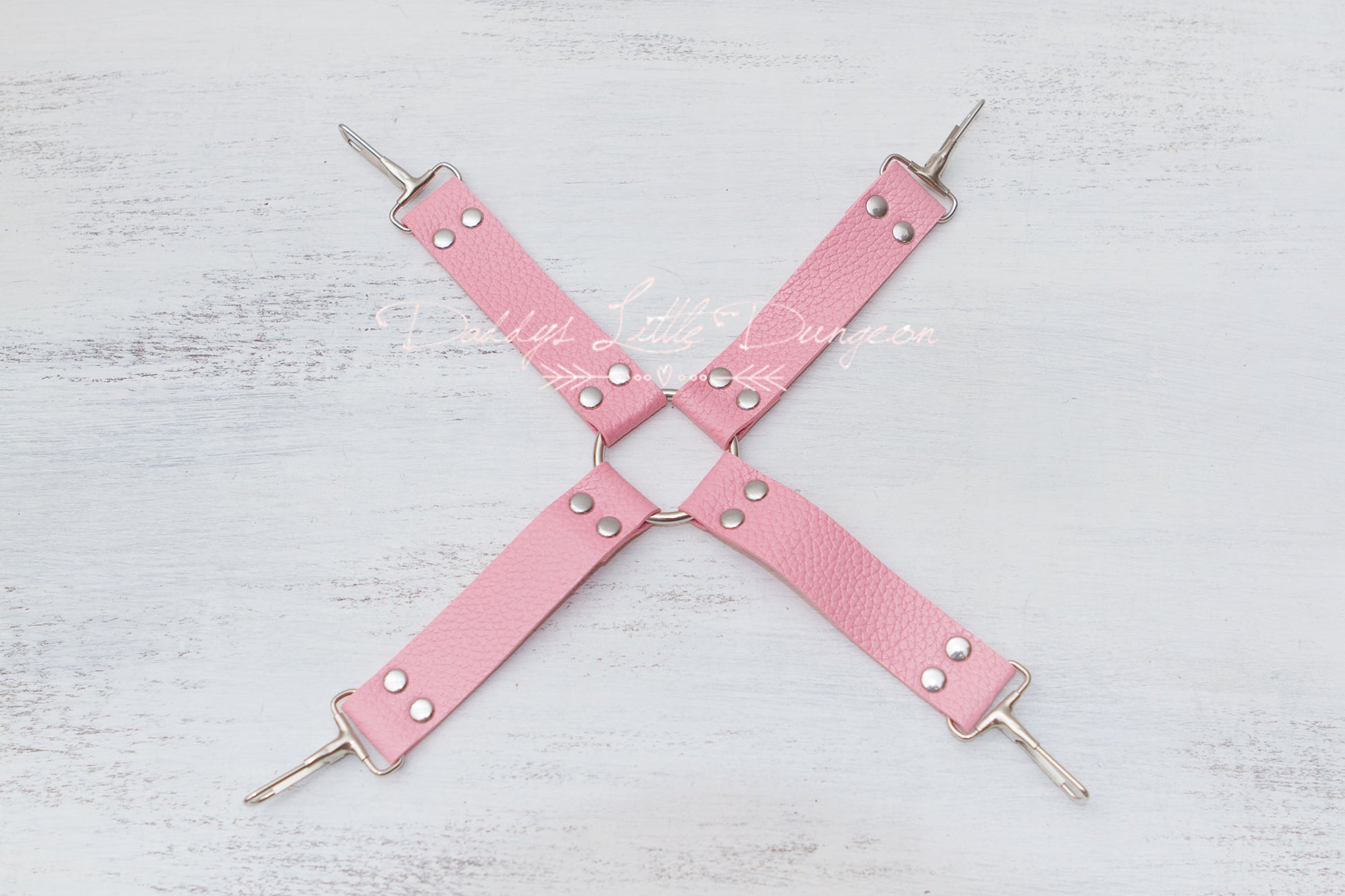 Pink BDSM Bondage Set ~ Hogtie Restraints ~ Fuzzy Handcuffs, Fur Ankle Cuffs & Harness  ~ Kinky Sex Toys Fetish ~ mature