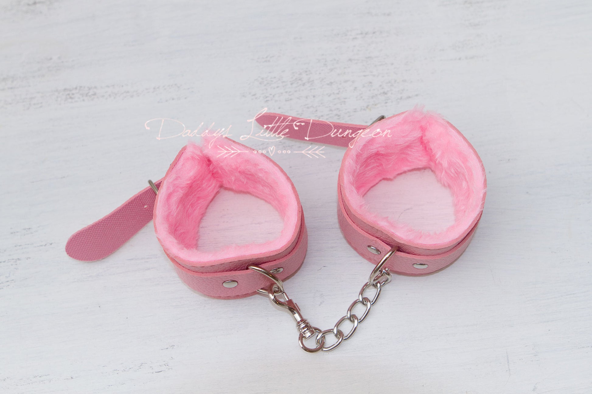 Pink BDSM Bondage Set ~ Hogtie Restraints ~ Fuzzy Handcuffs, Fur Ankle Cuffs & Harness  ~ Kinky Sex Toys Fetish ~ mature