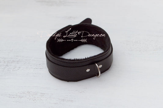 Black Fur Bondage Collar