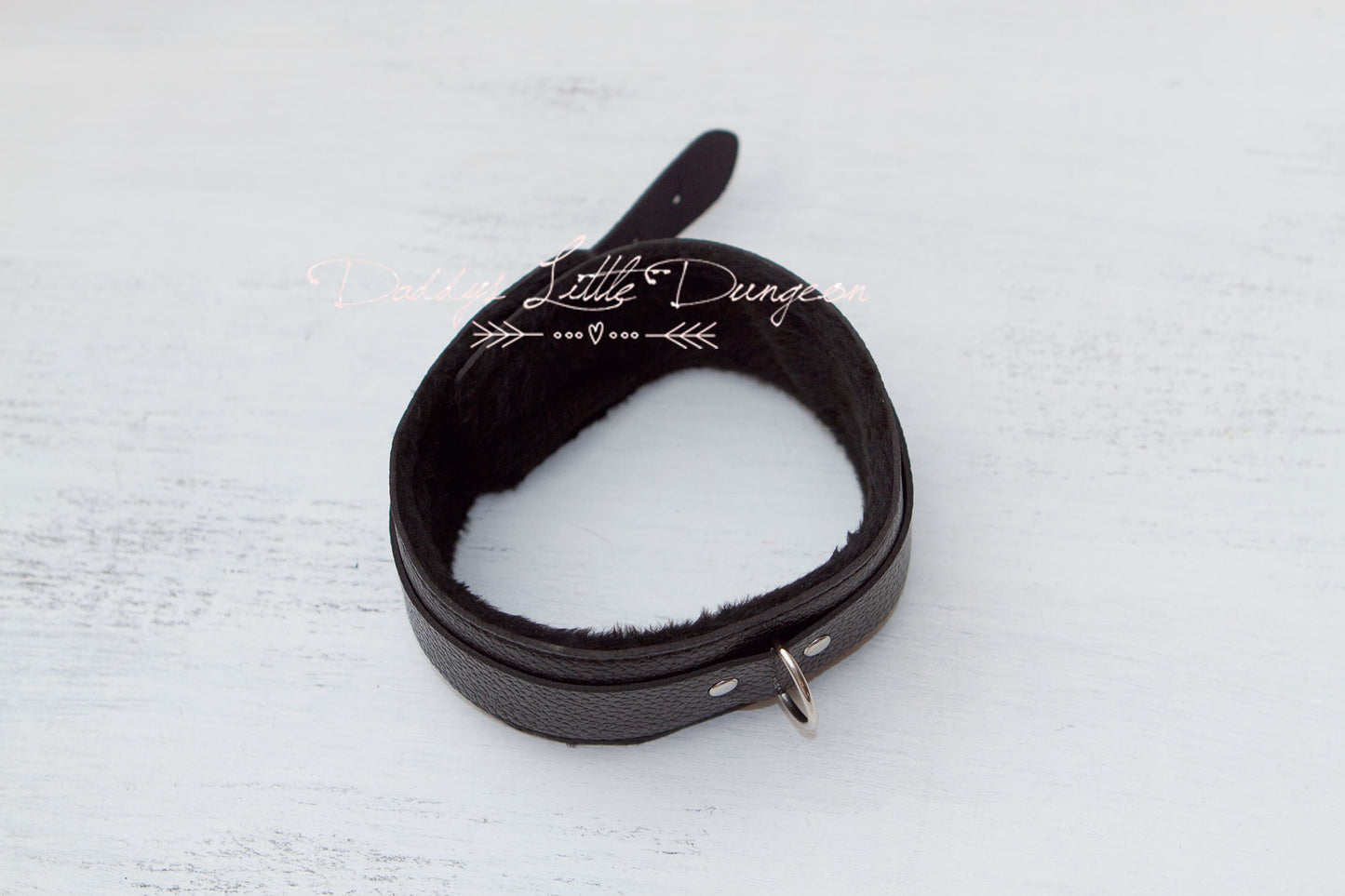 Black Fur Bondage Collar