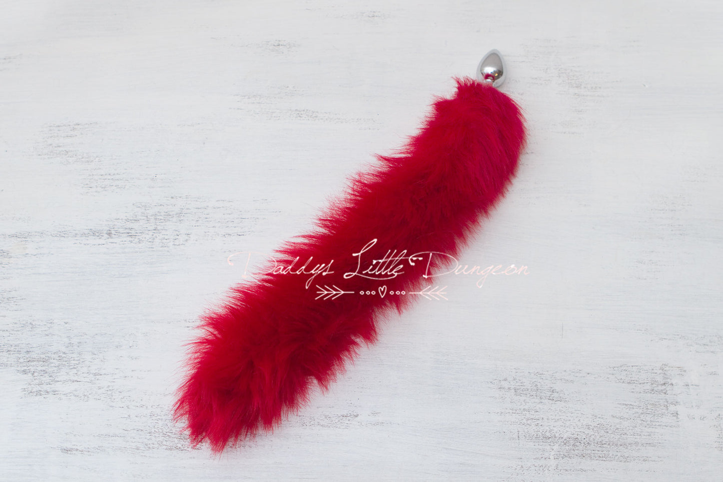 Gorgeous super soft, fluffy and bushy red fur stainless butt / anal plug kitten or fox tail for DDLG, pet play and BDSM bondage play.