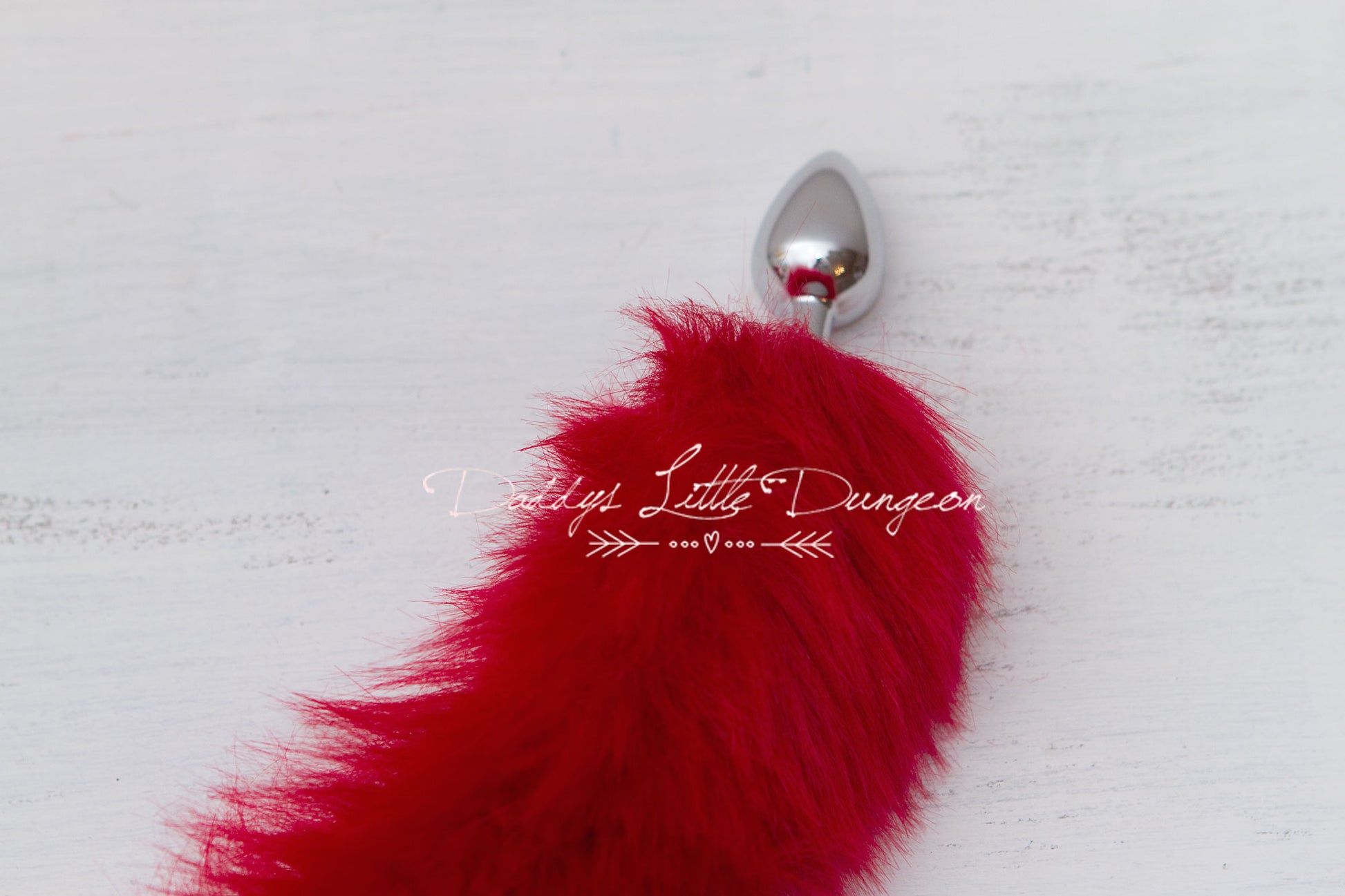 Gorgeous super soft, fluffy and bushy red fur stainless butt / anal plug kitten or fox tail for DDLG, pet play and BDSM bondage play.