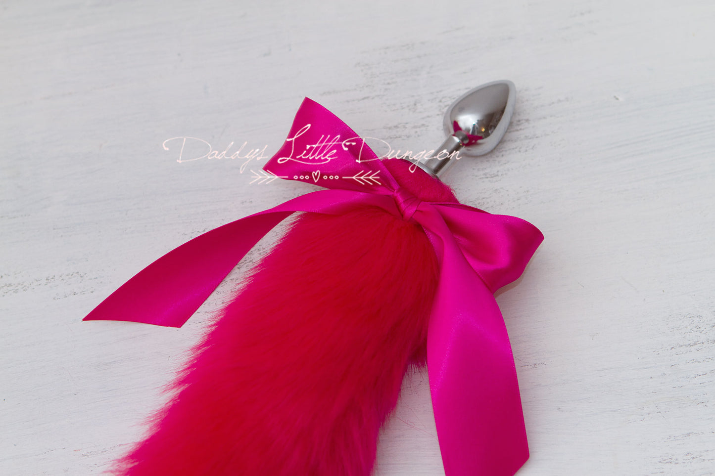 Cute pink DDLG butt plug fox tail for anal, BDSM sex toys, Kawaii cosplay, Femdom sissy plug, petplay and pet play.