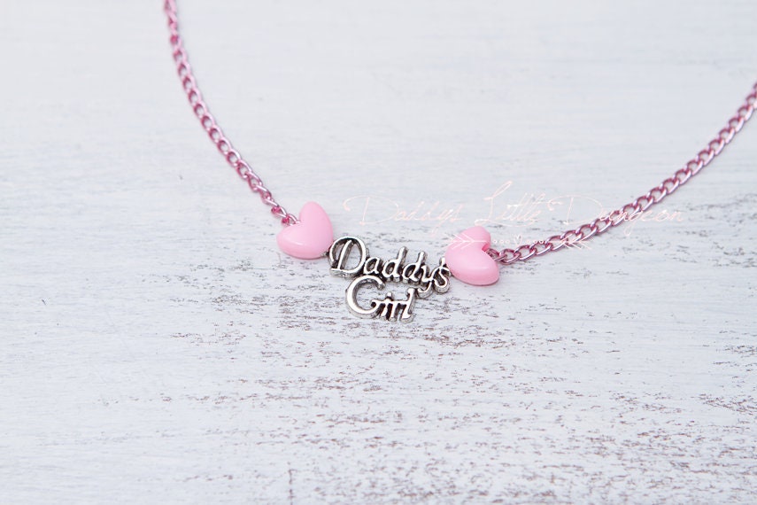 ddlg abdl Submissive Pink DADDY'S LITTLE GIRL Charm Choker Necklace Discreet Day Collar Petplay Kitten BabyGirl bdsm jewelry lolita fetish