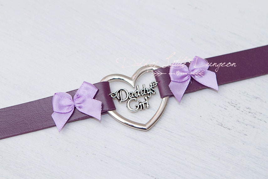 DDLG Pretty Purple BDSM Bondage Collar & Leash Set Bows Submissive Master Girly Sissy Daddys Little Girl Kawaii ABDL mature Baby mommy