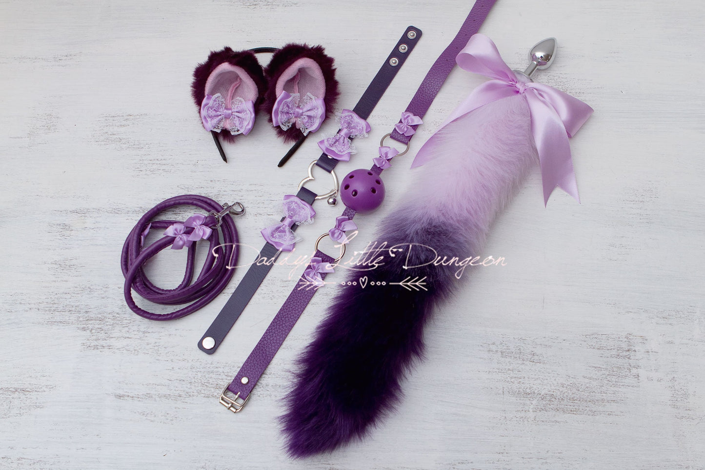 18+ Pretty Pet Play Starter Set! Fox Kitty Ears Collar Leash Anal Butt Plug Tail Ball Gag Kitten Cat Cosplay Petplay BDSM ABDL DDLG mature