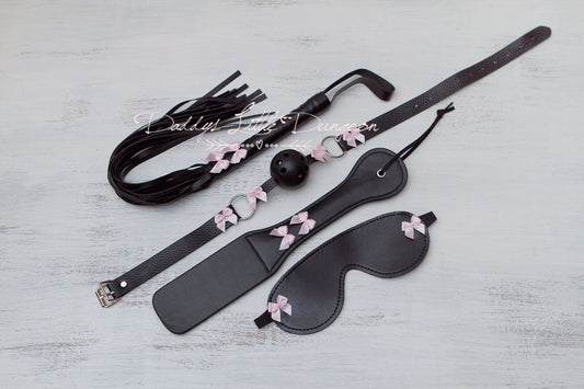 bdsm ~ ULTIMATE WHIPPED SET ~ Bondage Whip Flogger Spanking Paddle Eye Mask Ball Gag Sub Daddys Girl Kitten Kinky Fetish ddlb ddlg mature