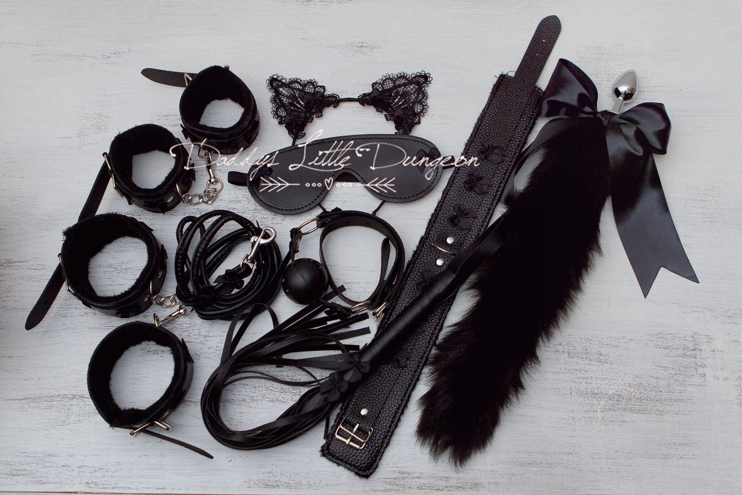 18+ ULTIMATE Pretty Pet Play Starter Set! Fox Kitty Ears Collar Anal Butt Plug Tail Cuffs Ball Gag Kitten Cat Petplay bdsm ABDL DDLG mature