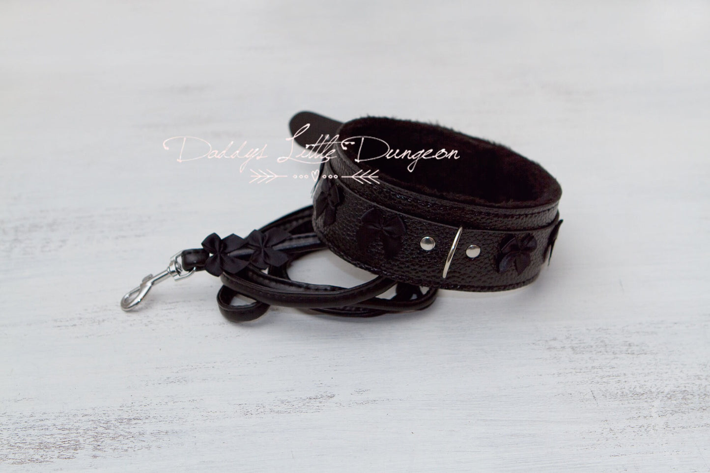 bdsm ~ COLLARED BONDAGE SET ~ Gothic Collar Leash Wrist & Ankle Cuffs - Sub Daddys Girl Kitten Kinky Fetish ddlb ddlg mature mdlb mdlg abdl