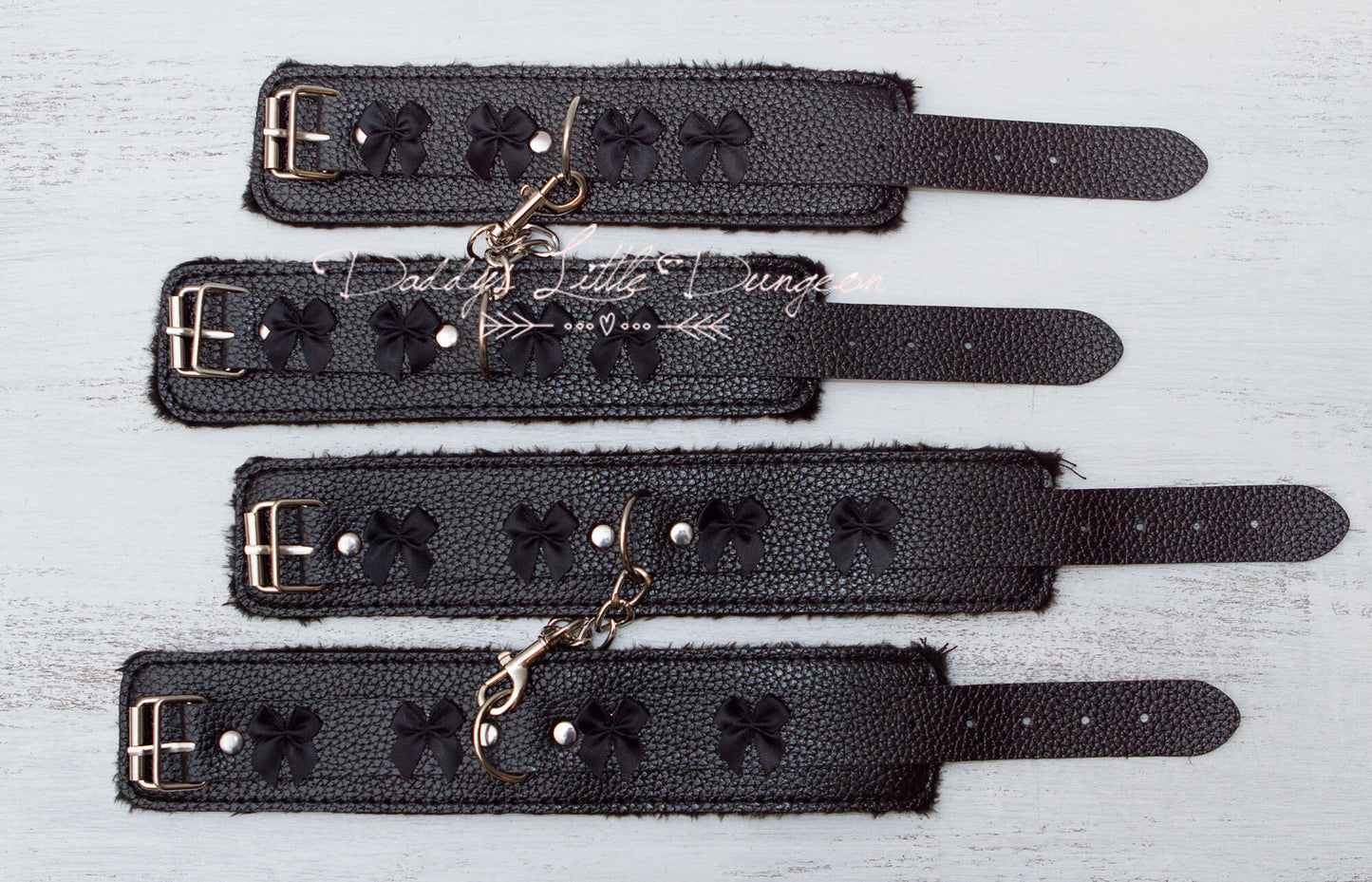 bdsm ~ COLLARED BONDAGE SET ~ Gothic Collar Leash Wrist & Ankle Cuffs - Sub Daddys Girl Kitten Kinky Fetish ddlb ddlg mature mdlb mdlg abdl