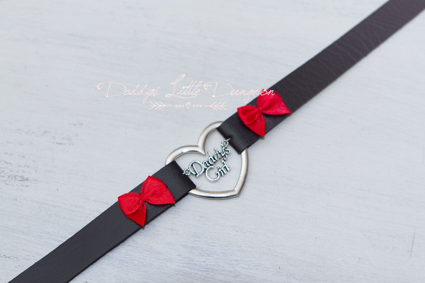 DDLG Pretty Gothic Daddy's Girl BDSM Bondage Collar & Leash Set - Bows Sub Lolita Master Girly Sissy Little Kawaii ABDL mature Baby mommy