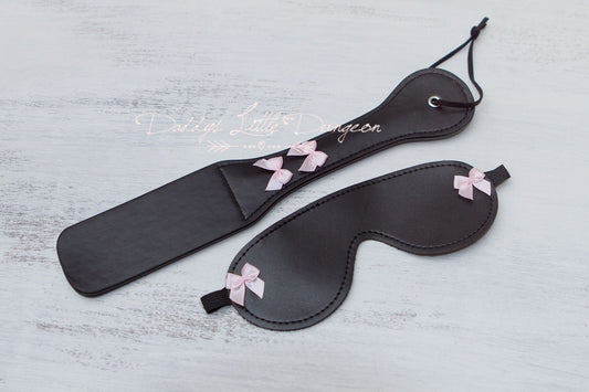 bdsm ~ SPANKED BONDAGE SET ~ ddlg Pretty Spanking Paddle Eye Mask Sub Girly Daddys Little Girl Kawaii abdl Sissy Master Kinky Fetish mature