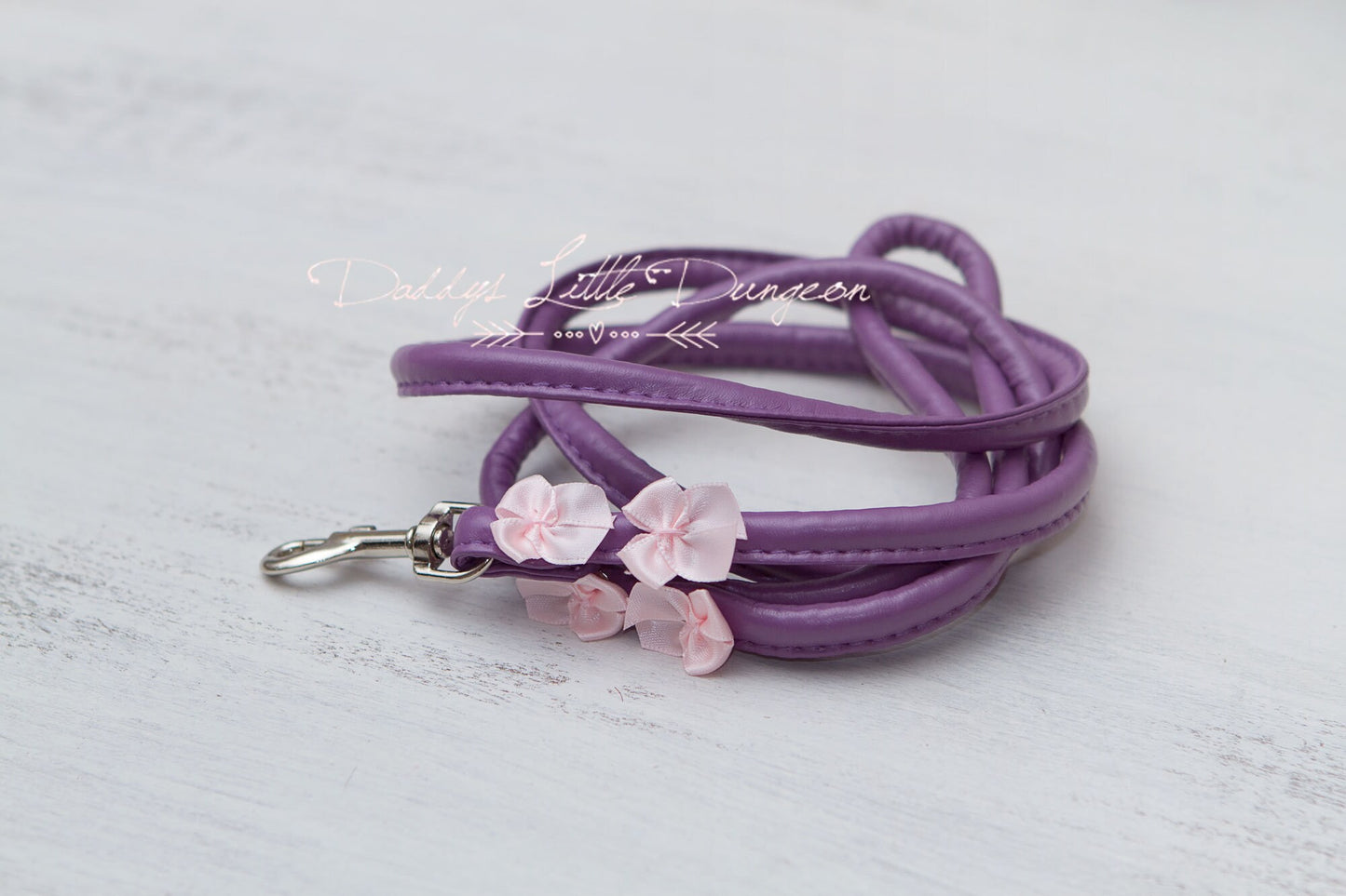 DDLG Purple Pink BDSM Leash Satin Bows Submissive Master Kitten Kitty Pet Play Petplay Girly Sub Sissy Daddys Little Girl ABDL mature mommy