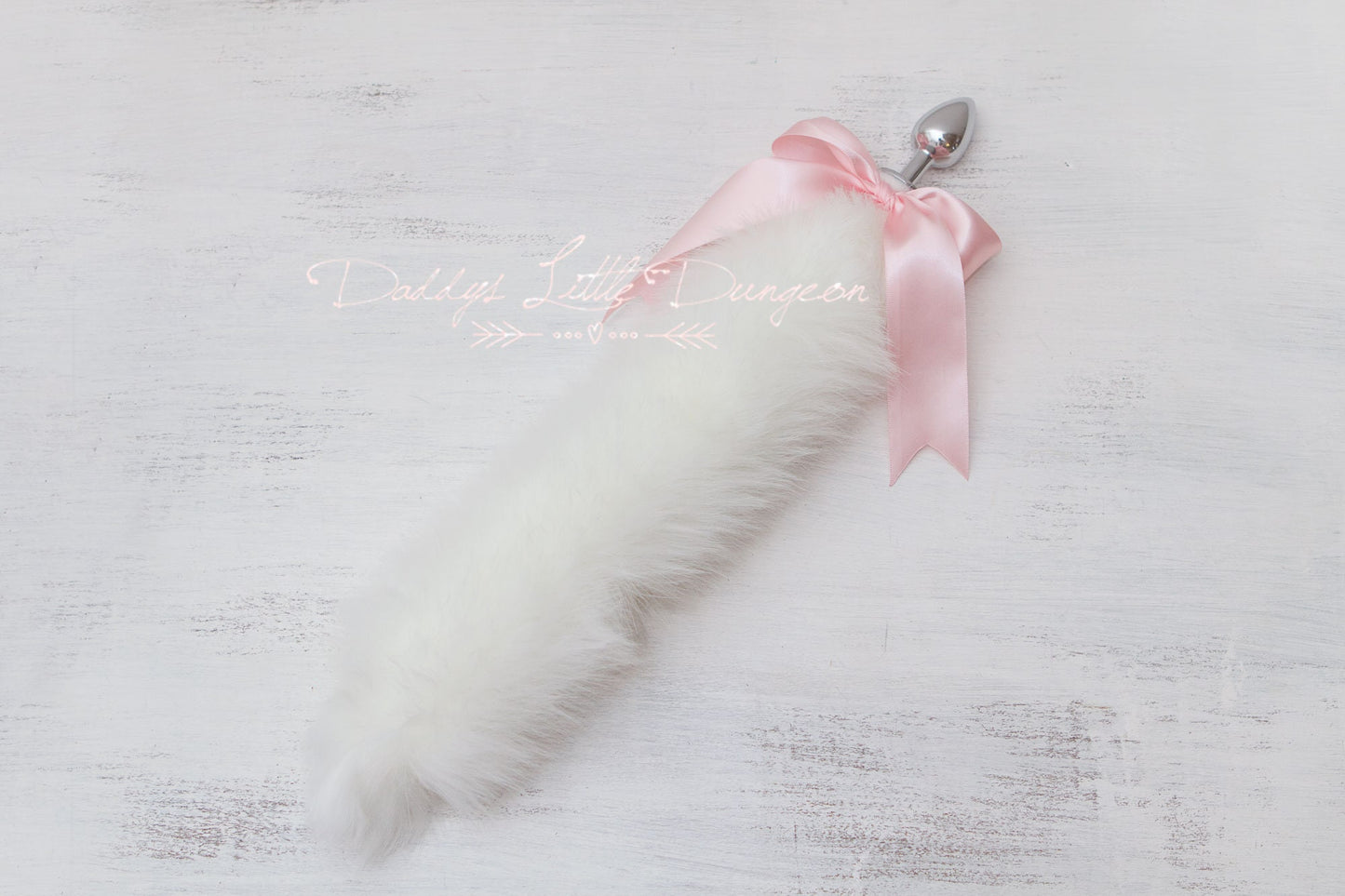 Arctic Fox White and Pink Pet Play Set - Ears Collar & Anal Butt Plug Tail for Fox, Puppy, Kitten, Cat, Petplay BDSM ABDL DDLG mature 18+