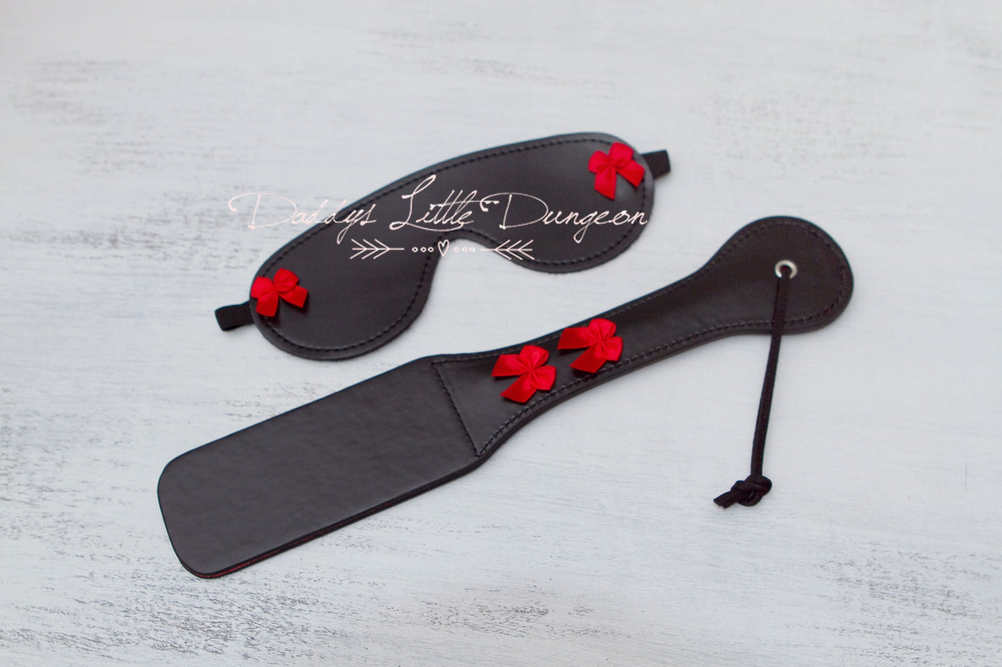 bdsm ~ SPANKED BONDAGE SET ~ ddlg Gothic Spanking Paddle Eye Mask Sub Goth Daddys Little Girl Lolita abdl Sissy Master Kinky Fetish mature