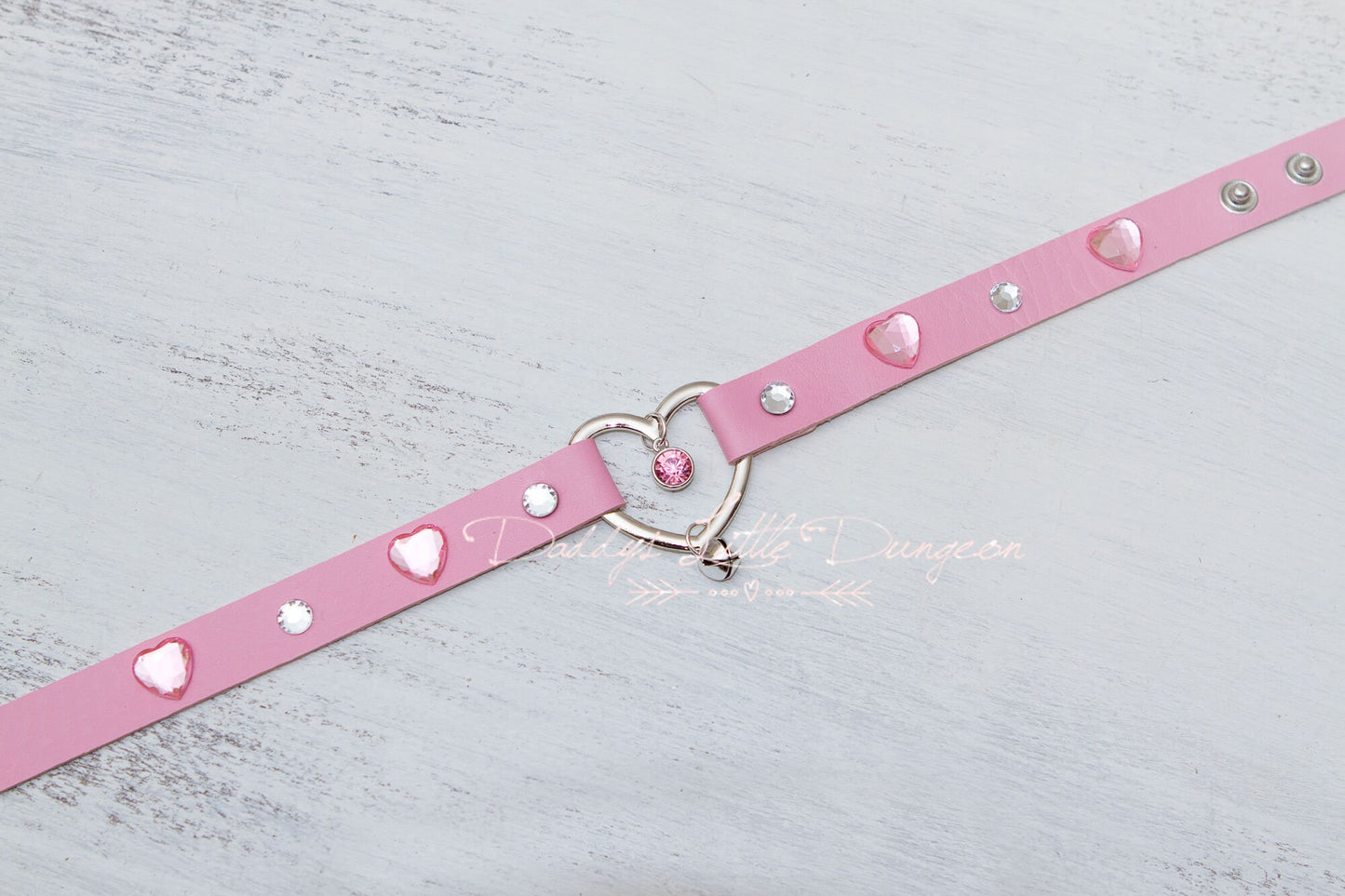 DDLG Pretty Pink BDSM Bondage Collar & Leash Set Satin Bows Sub Master Girly Sub Sissy Daddys Little Baby Girl Kawaii ABDL mature furry