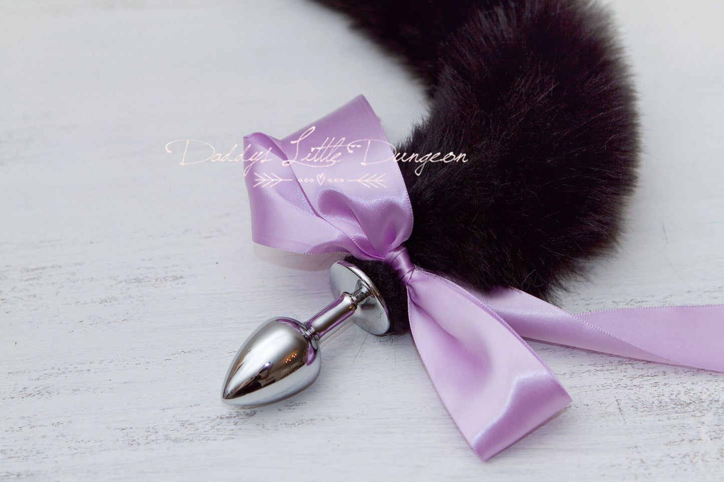 18+ Pretty Gothic Pet Play Starter Set! Fox Kitty Ears Collar Leash Anal Butt Plug Tail Purple Bows Kitten Cat Petplay BDSM ABDL DDLG mature