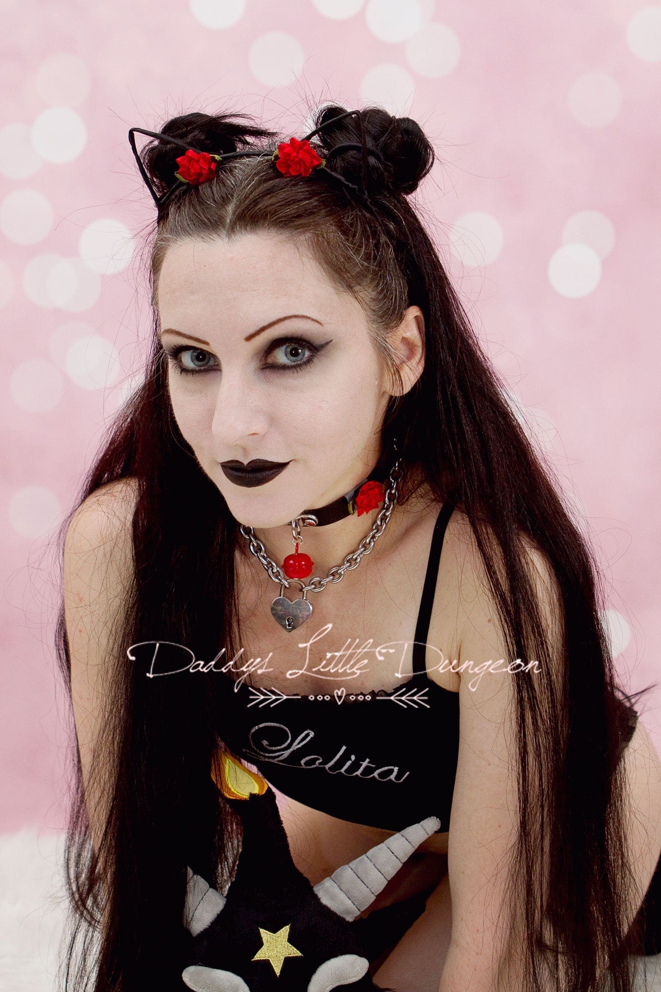 BDSM DDLG Pretty Gothic Custom Personalized Baby Girl Sir's Kitten Bunny Day Collar Choker Pet Play Kitty Sub Daddys Little ABDL mature