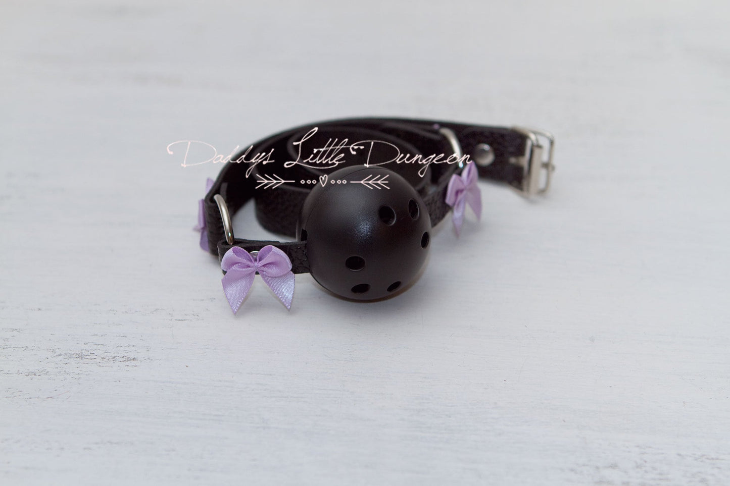 DDLG Pretty Black BDSM Gothic Daddy's Girl Collar Leash Ball Gag Set - Bondage Submissive Master Girly Sissy Little ABDL mature Baby mommy