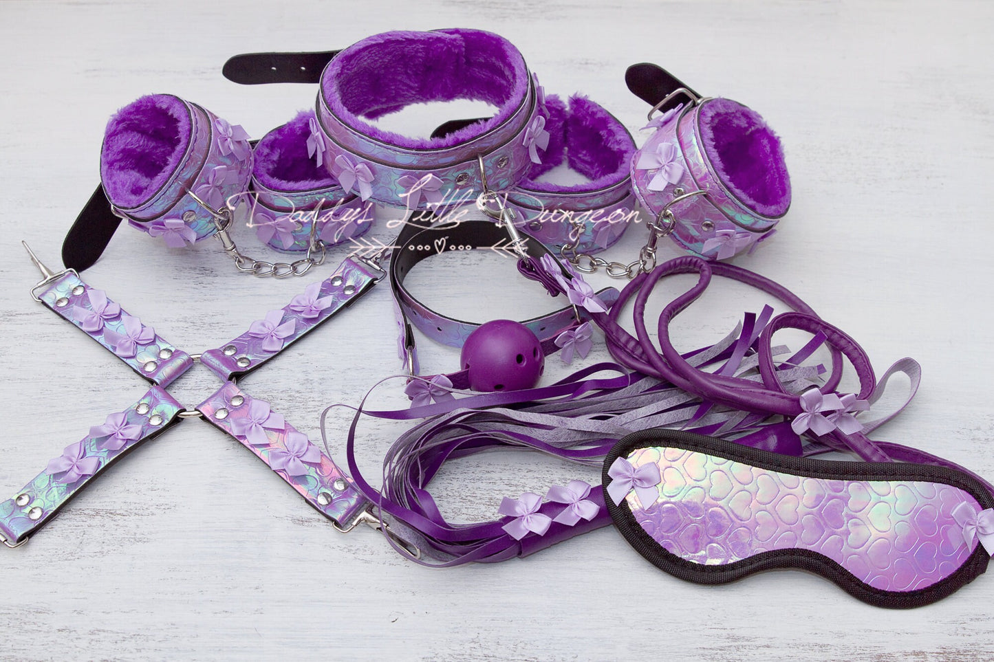 18+ ULTIMATE Mermaid Glam Pretty Bondage Starter Set! Fox Kitty Collar Cuffs Leash Ball Gag Kitten Cat Petplay bdsm ABDL DDLG mature sub