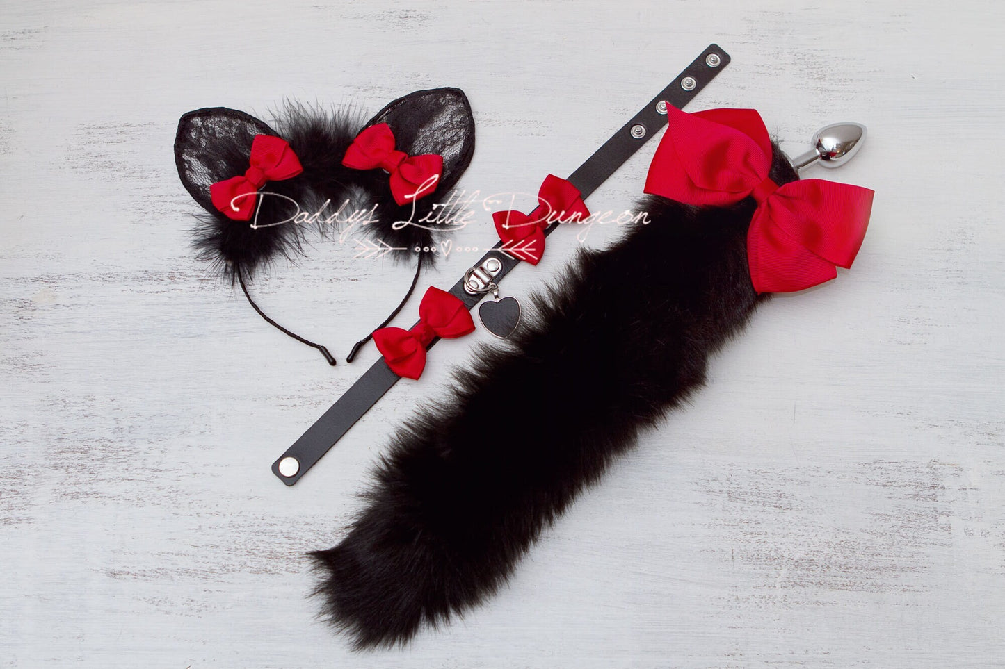 18+ Pretty Pet Play Starter Set! Red Fox Kitty Ears Collar Anal Butt Plug Tail Submissive Kitten Cat Cosplay Petplay BDSM ABDL DDLG mature