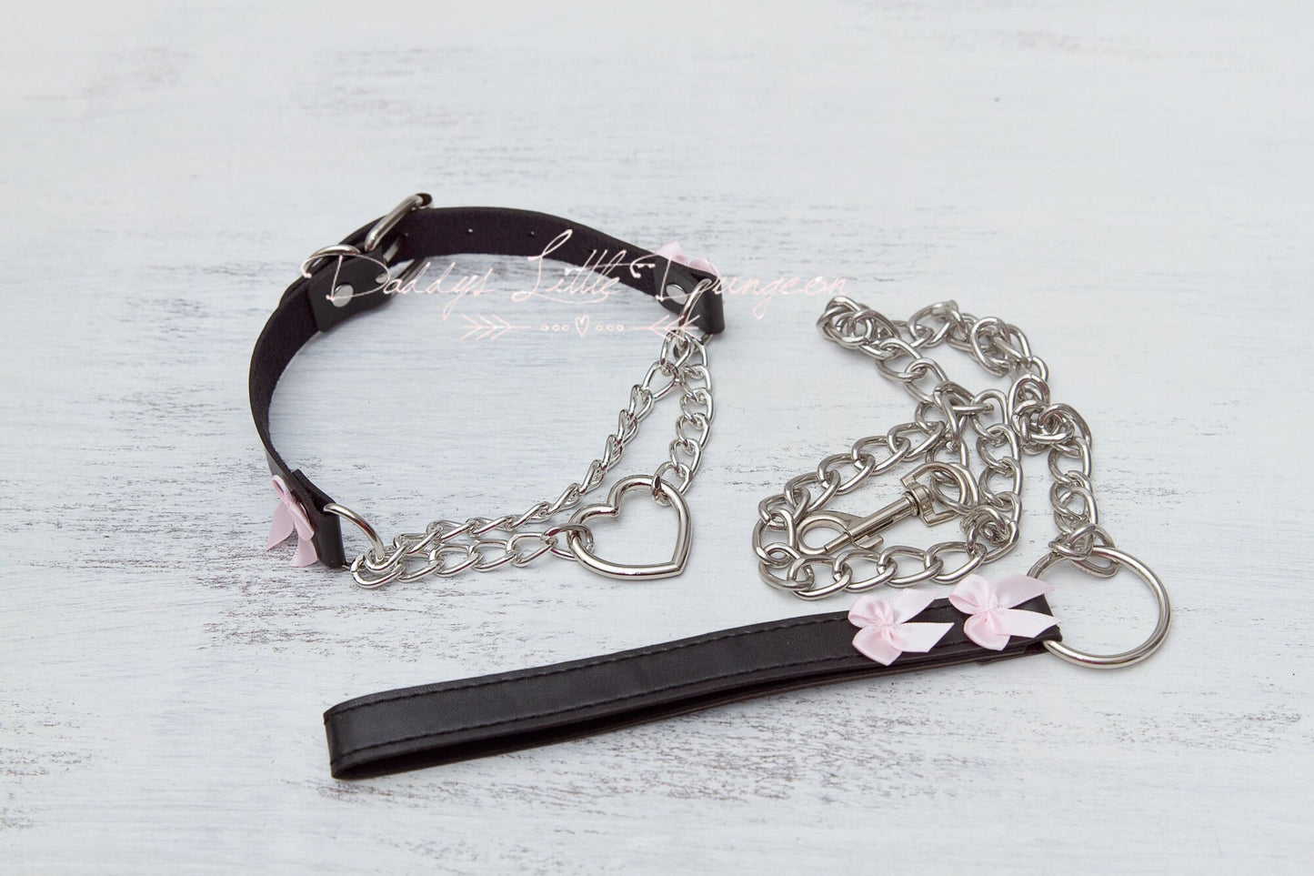 DDLG Chain Personalizable Pet Play Bondage Collar & Leash Set Fox Kitty Puppy Furry BDSM Sub Master Sissy Daddys Little Girl Kawaii mature